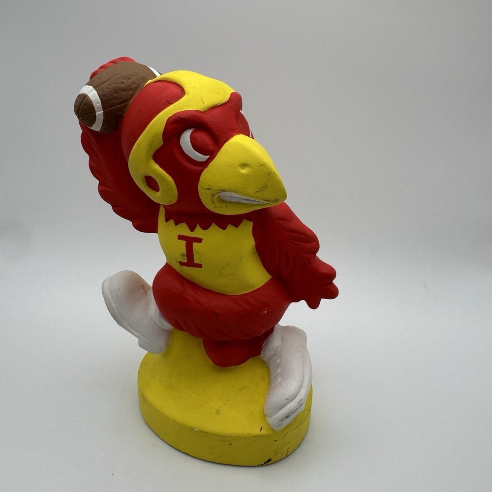 Iowa State Cyclones Football Cy ~ Hand Painted Ceramic 7" Statue Figure RARE 80s